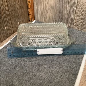 Glass butter dish